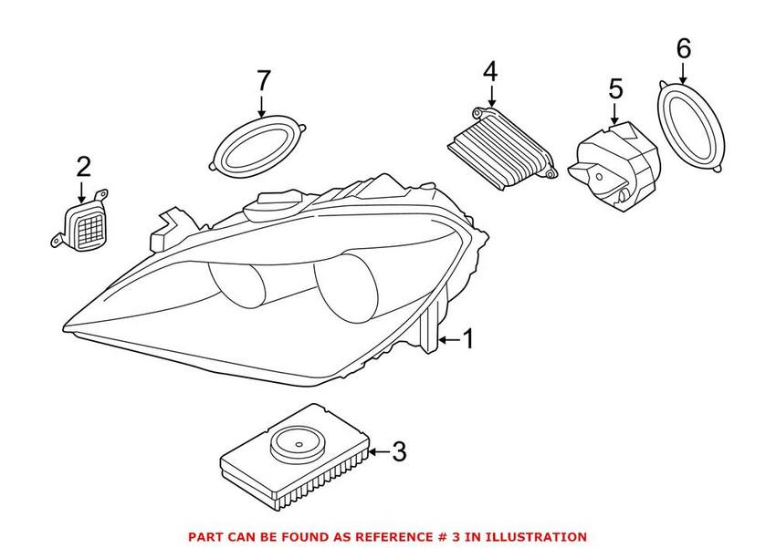 BMW High Intensity Discharge Headlight Control Module - Front 63117307528